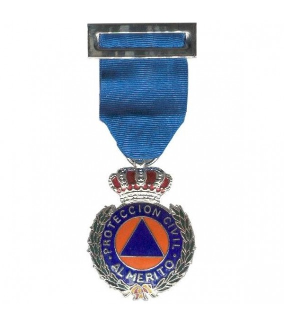 MEDALLA MERITO PROTECCION CIVIL DISTINTIVO AZUL PLATA