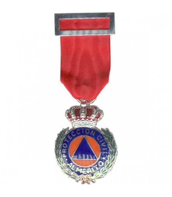 MEDALLA AL MERITO DE LA PROTECCION CIVIL DISTINTIVO ROJO PLATA